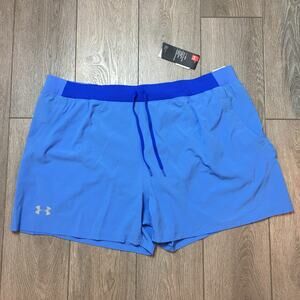 NWT Under Armour Heat Gear Fitted Shorts Drawstring Blue 3XL